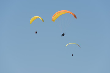 paragliding in the sky
