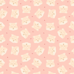 Braght childish seamless pattern with funny creative dogs on pink background. Trendy cartoon animals vector background. Perfect for nursery decoration, fabric, textile, kids apparel, wrapping paper.