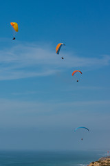 paragliders in the sky