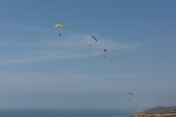 paragliders in the sky