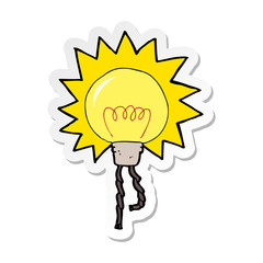 sticker of a cartoon light bulb