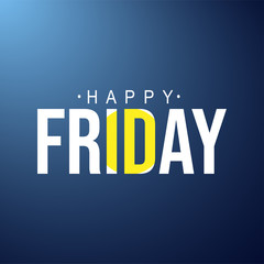 happy Friday. Life quote with modern background vector