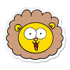 sticker of a cartoon lion face