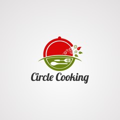 circle cooking logo vector, template, icon, and element for business