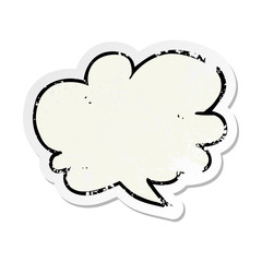 retro distressed sticker of a cartoon speech bubble