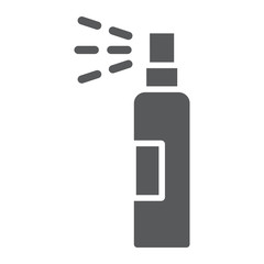 Lotion spray glyph icon, hairdressing and sprayer, bottle spray sign, vector graphics, a solid pattern on a white background.
