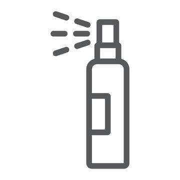recommend clip art: Lotion spray line icon, hairdressing and sprayer, bottle spray sign, vector graphics, a linear pattern on a white background.