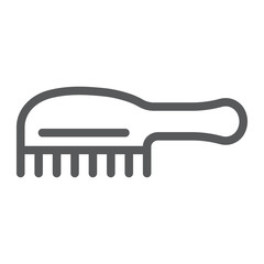 Comb line icon, hair and care, brush sign, vector graphics, a linear pattern on a white background.