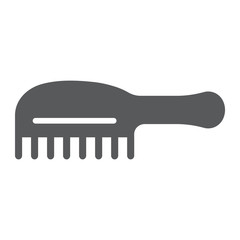 Comb glyph icon, hair and care, brush sign, vector graphics, a solid pattern on a white background.