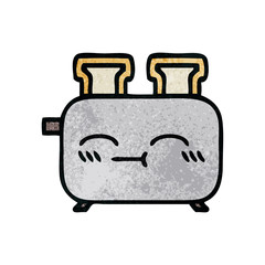 retro grunge texture cartoon of a toaster