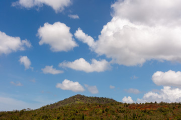 landscape with blue sky and clouds