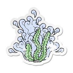 retro distressed sticker of a cartoon seaweed