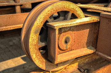 Mechanical equipment and rails for towing ships September 1, 2018, photographed at Tangshan Ark Shipyard, Luannan County, Tangshan City, Hebei Province, China, Asia