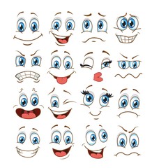 face expression set. vector illustration emoticon cartoon