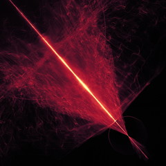 glowing red curved lines over dark Abstract Background space universe. Illustration