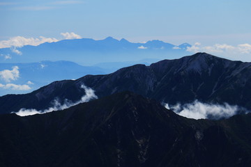 Fototapeta na wymiar 剣岳山頂からの八ヶ岳の眺望