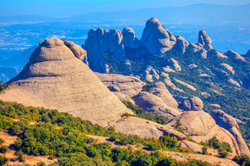 Mountains in Montserrat in Catalonia of Spain