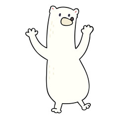 quirky hand drawn cartoon polar bear