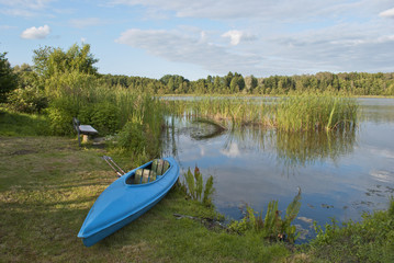 Kayak and lake