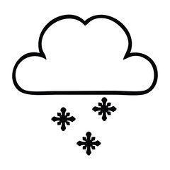 line drawing cartoon snow cloud