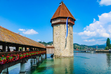 スイス　ルツェルン　カペル橋