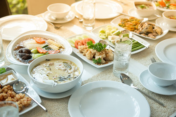 Thai food ready to eat Put on the table