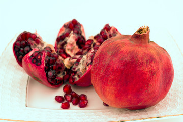 Pomegranate on a white background.