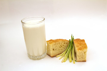 Bread salt green onions and milk, all homemade without GME!