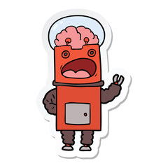 sticker of a cartoon robot