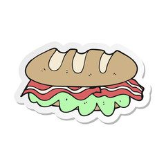 sticker of a cartoon huge sandwich