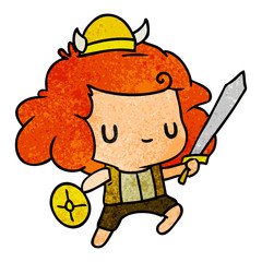 textured cartoon kawaii cute viking child