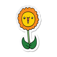 sticker of a cartoon flower