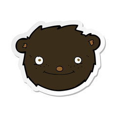 sticker of a cartoon black bear head