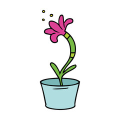 Naklejka na ściany i meble cartoon doodle of a house plant