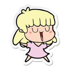 sticker of a cartoon woman