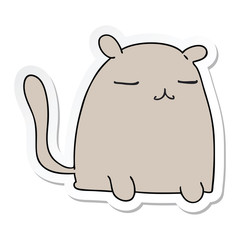 sticker of a quirky hand drawn cartoon cat