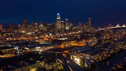 San Francisco aerial downtown skyline