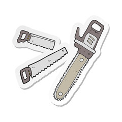 sticker of a cartoon saws