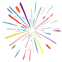 colorful starburst hand drawn element vector