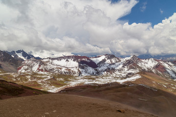 panoramic view,Vinicunca, Seven Colors Mountain,Seven Colors Mountain,Trekking,Cusco, Perú.