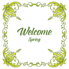 Vector illustration flower frame style for card welcome hand drawn