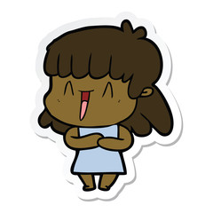 sticker of a cartoon woman