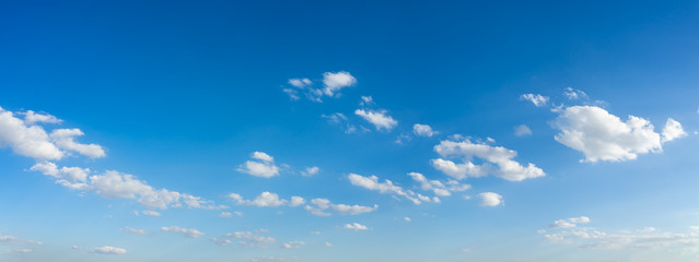 Panorama blue sky and clouds background.