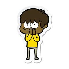 sticker of a happy cartoon man