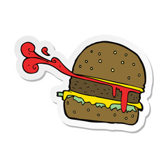 sticker of a cartoon burger