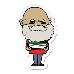 sticker of a cartoon man with beard frowning