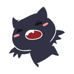 cartoon of a kawaii cute bat