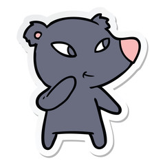 sticker of a cute cartoon bear