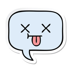 sticker of a cute cartoon speech bubble