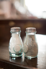 Glass salt and pepper shakers